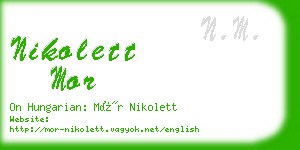 nikolett mor business card